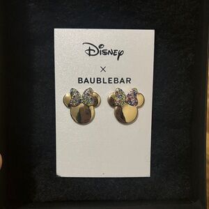 Disney X BAUBLEBAR Gold Minnie Mouse Earrings, Never Worn